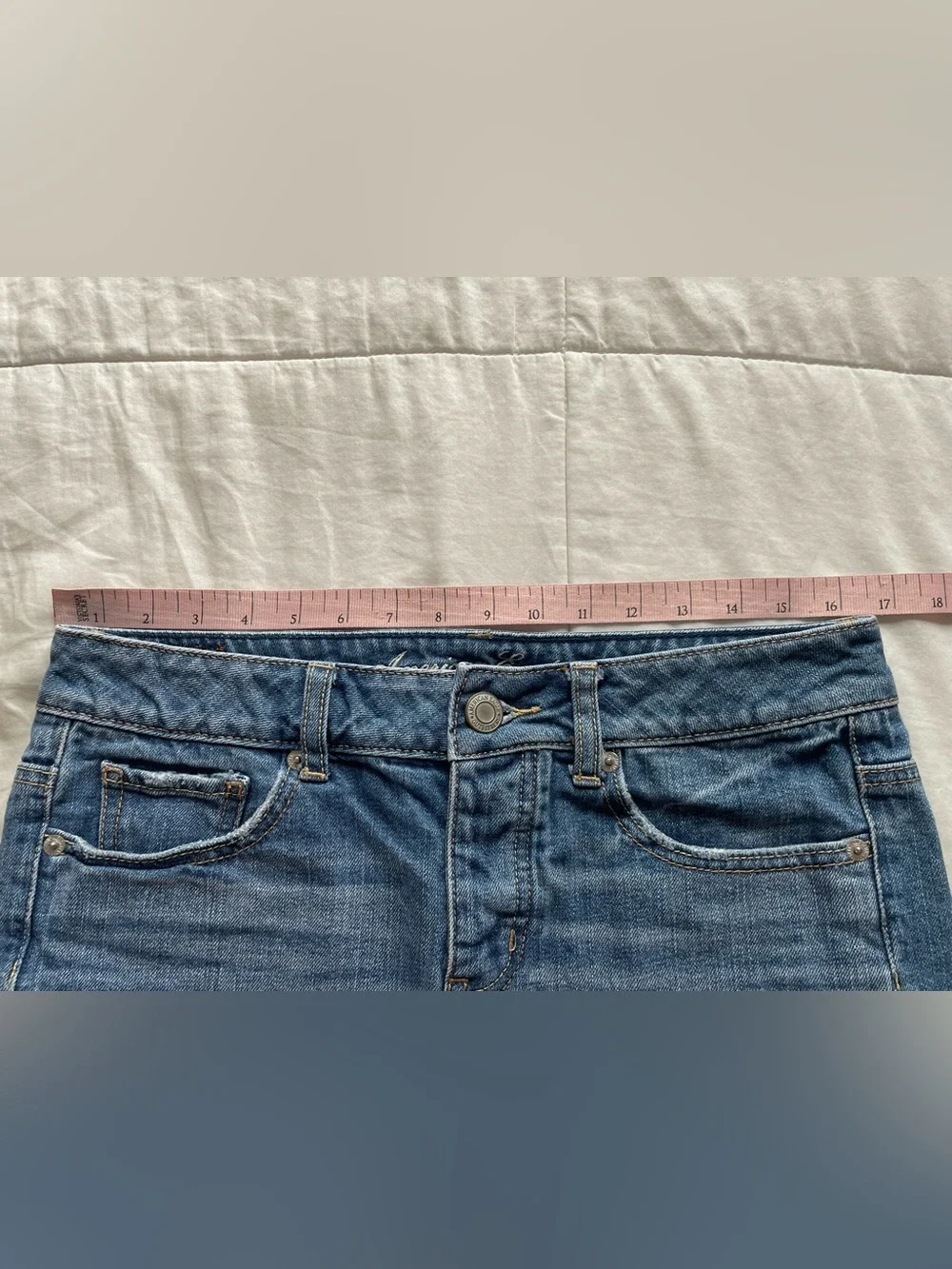 American Eagle Y2K Low Rise Micro Mini Blue Denim Skirt 2 Casual 2000s Preppy